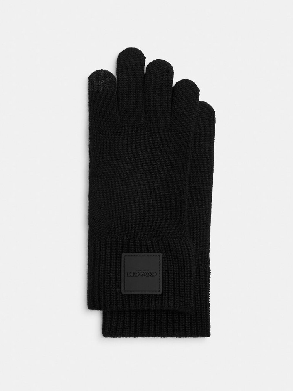 Coach Knit Tech Gloves With Rubber Patch Size L/XL